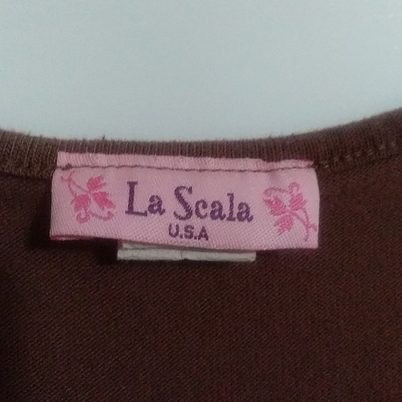 Cold Shoulder Brown Top Size XS - Picture 6 of 9